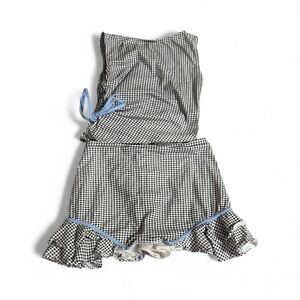 Stylish Black and White Gingham Skirt Set